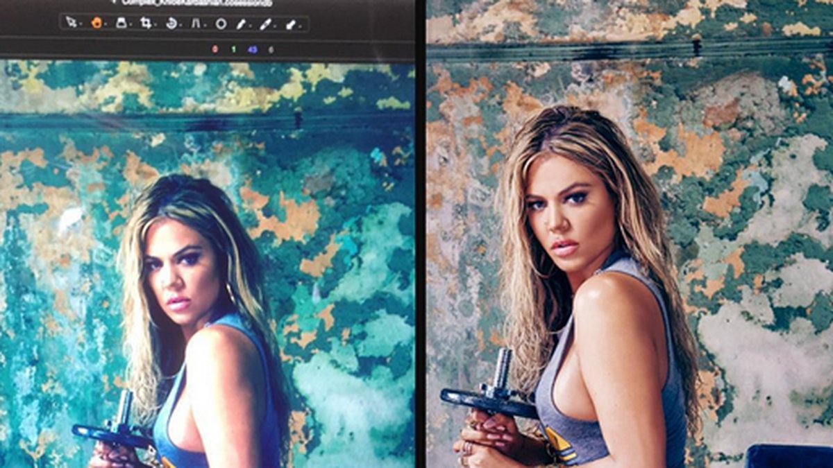 Khloe Kardashian poserade i Complex Magazine och visade följarna sina före och efter-bilder. 